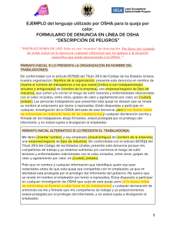 Descripcion de Peligros de Calor