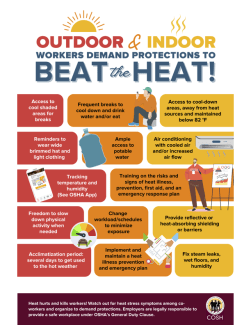Infographic highlighting demands outdoor & indoor workers can make to beat the heat